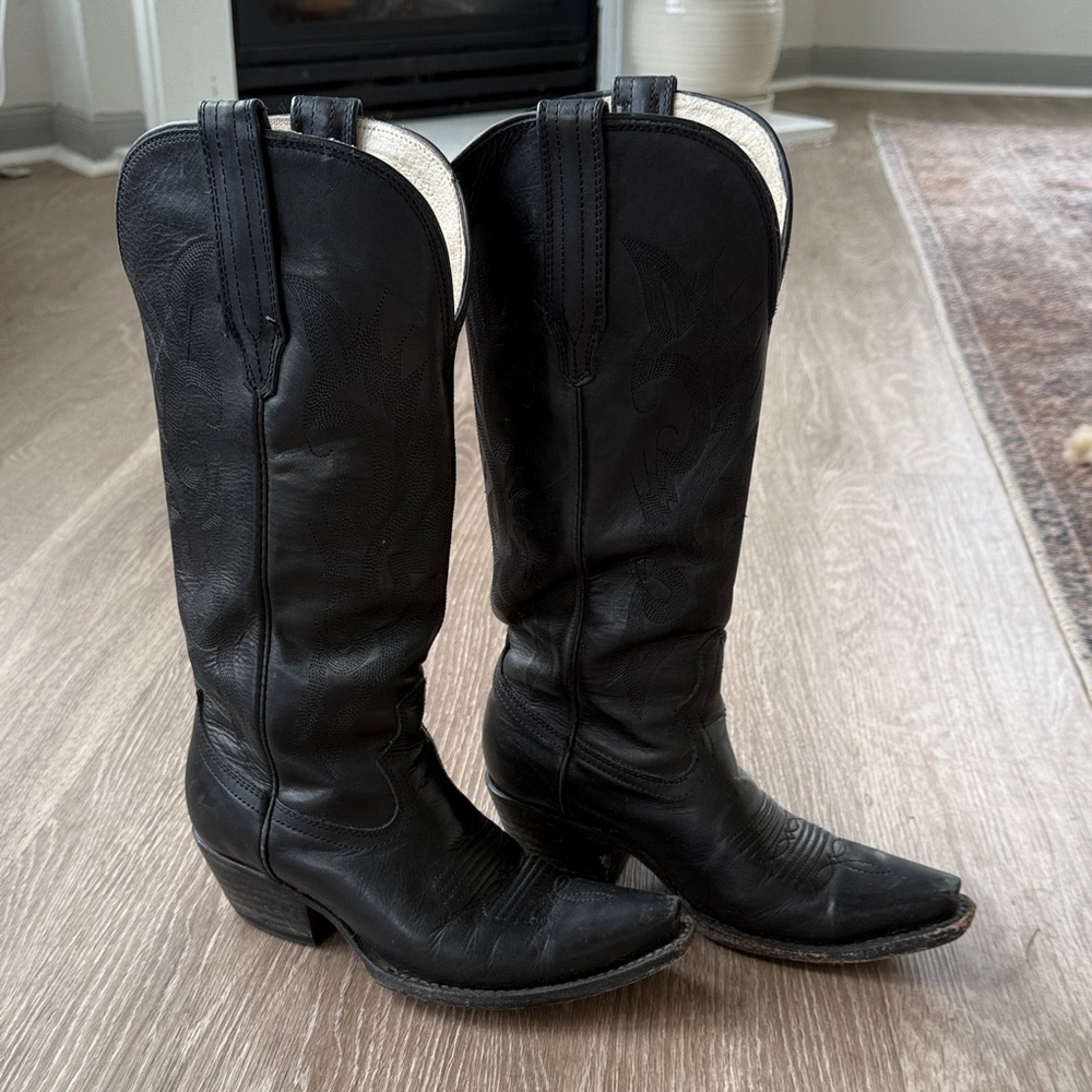 Freebird Black Leather Cowboy Boots